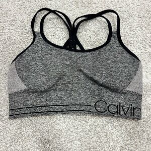 Calvin Klein Heathered Black Sports Bra